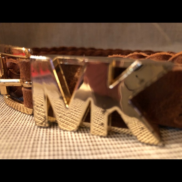 Brown leather braided Belt - Picture 2 of 3